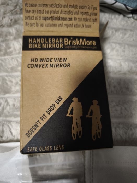 Espelhos retrovisores de guiador para bicicleta, lente de vidro convex