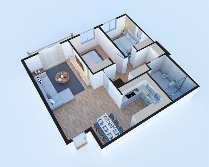 Apartamentos T2 com varanda em construção