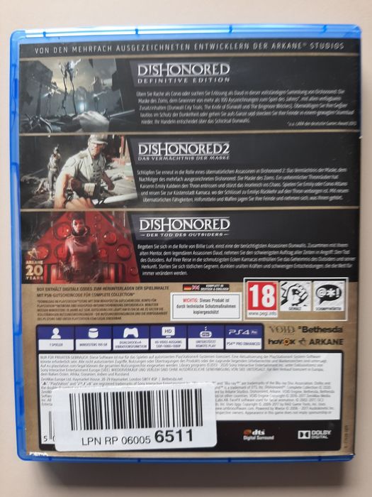Dishonored Complete Collection - Ps4 Spiel Gra
