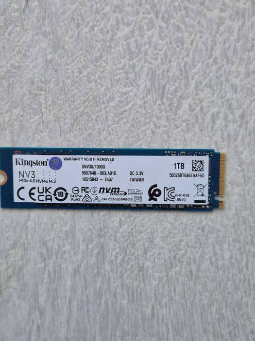 M.2 SSD диск 1TB Kingston NV3 (6000MBs\NVMe\PCI-e 4.0 x4). Trade-IN