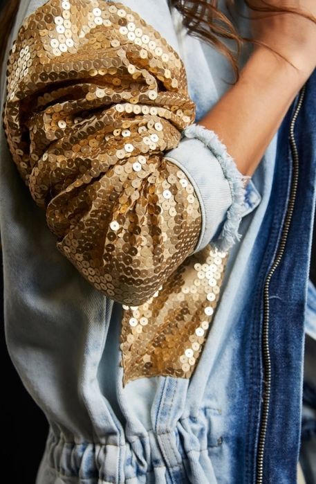 Jaqueta denim em paete End Concept