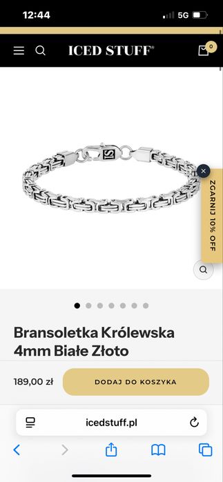Bransoletka Ice stuff 4mm białe złoto 17cm
