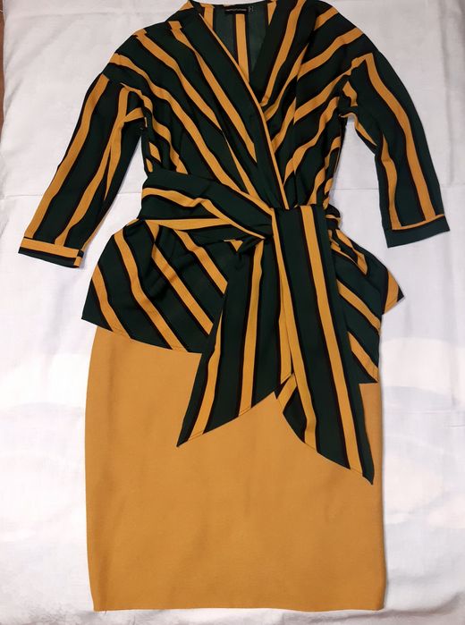 Musztardow miodowa spódnica 40 jesienna