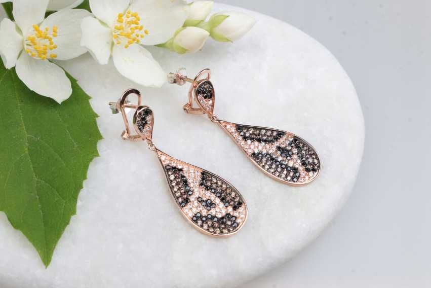 50) Duże kolczyki srebro pozłacane NOWE