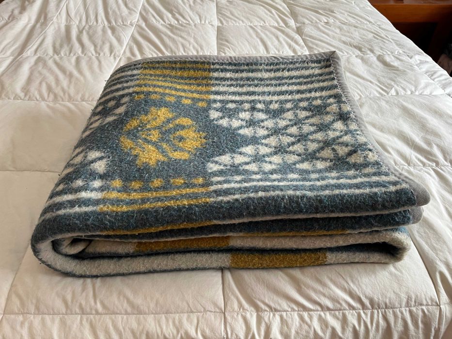 Cobertor Verde e Amarelo - cama casal