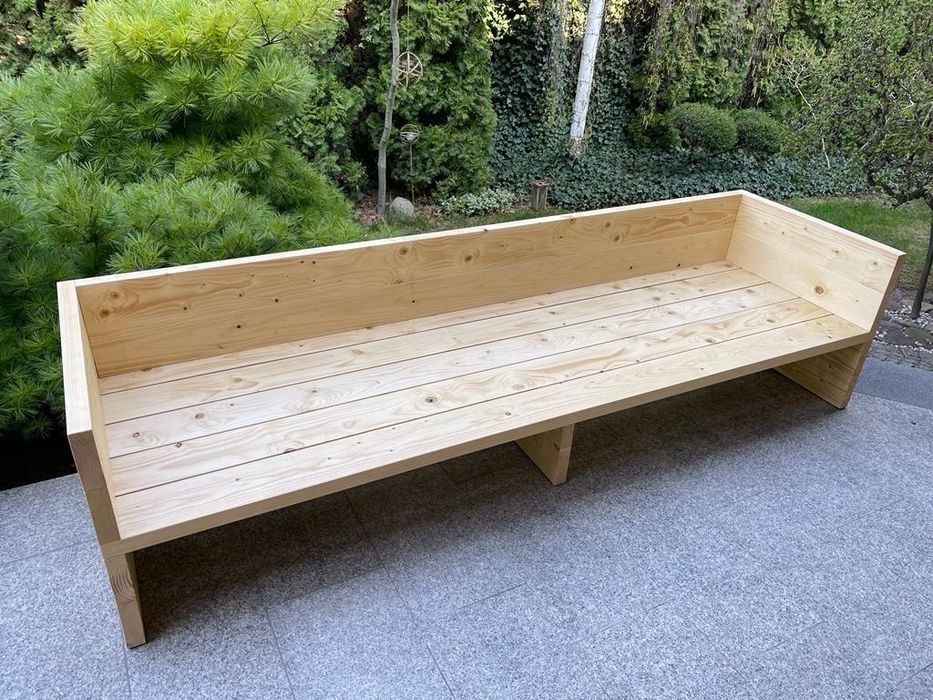 Nowoczesna Kanapa ogrodowa, 240cm, meble ogrodowe, drewniane, sofa.