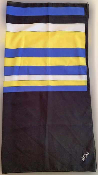 Lenço de Pescoço Preto, Branco, Azul e Amarelo, Novo