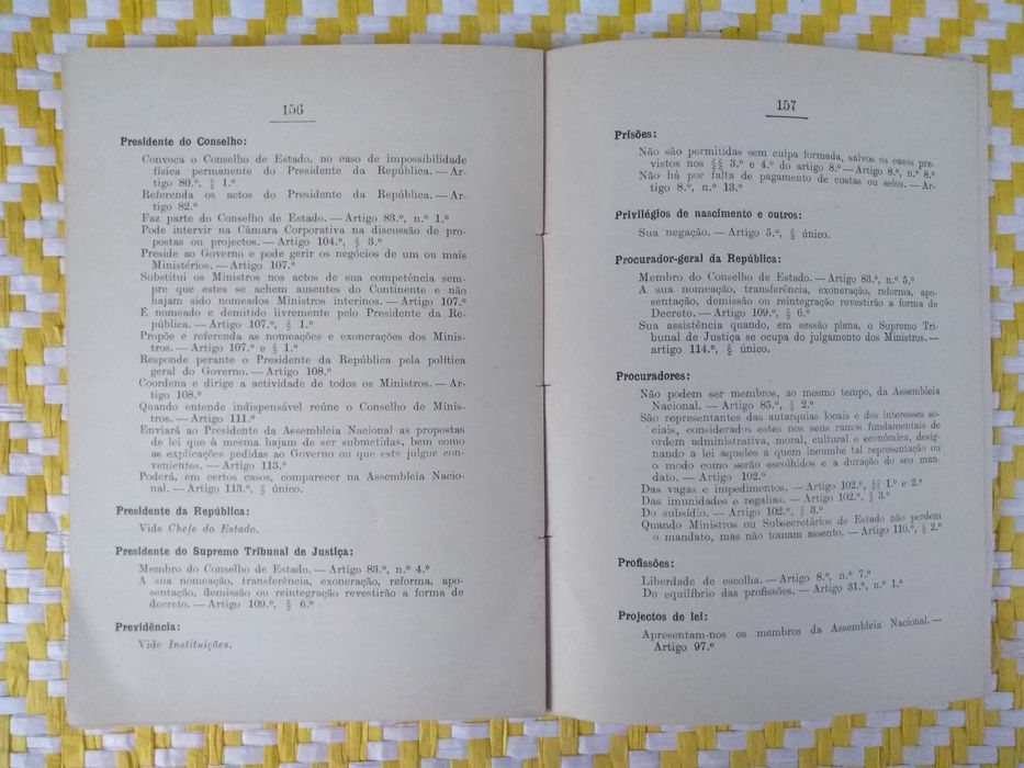 Constituição política da República Portuguesa – 1952