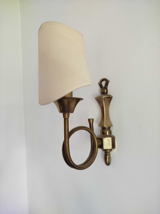 Candeeiro de parede 1 luz, em latão