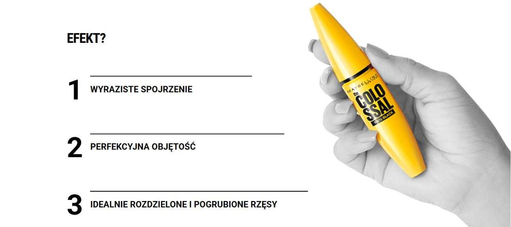 Maybelline Mascara Volume Colossal 100% Black Tusz do rzęs mascara