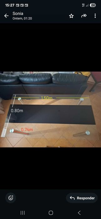 Mesa vidro temperado