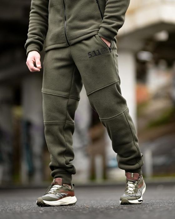 Флісовий костюм 5.11 олива кофта та штани олива комплект на зиму