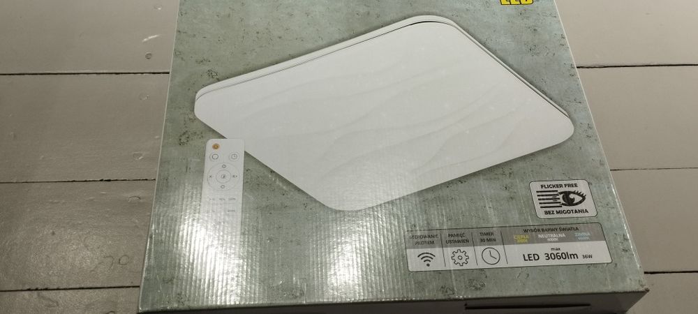 Plafon LED Polux  kwadrat  36W z pilotem