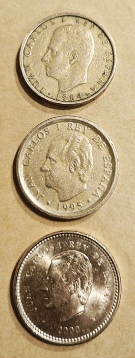 Lote de notas e moedas Peseta de Espanha