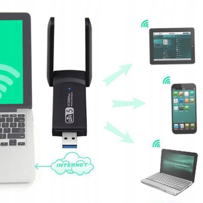 Karta Sieciowa Wifi Adapter Usb 3.0 1300 Mbps 5Ghz