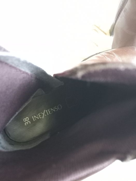 Brązowe damskie skórzane botki