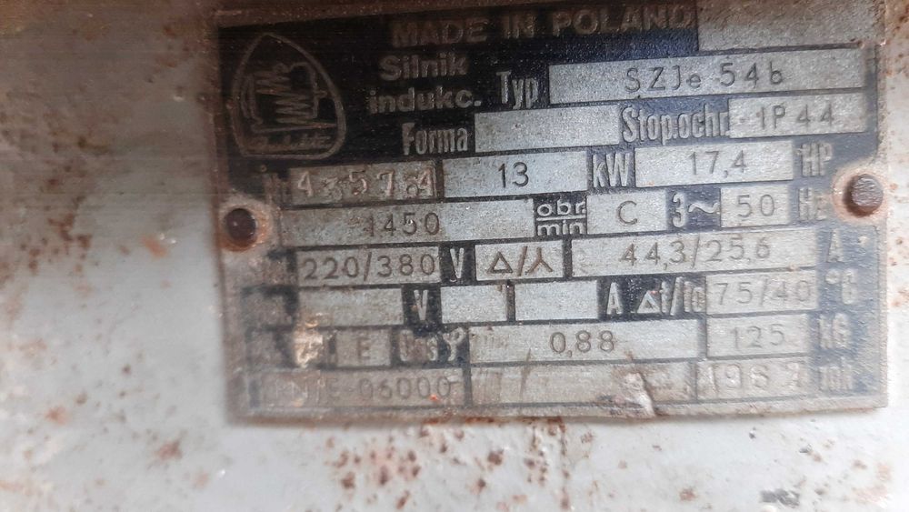 silnik elektryczny 13 kw,1450 obrotow,polski silnik
