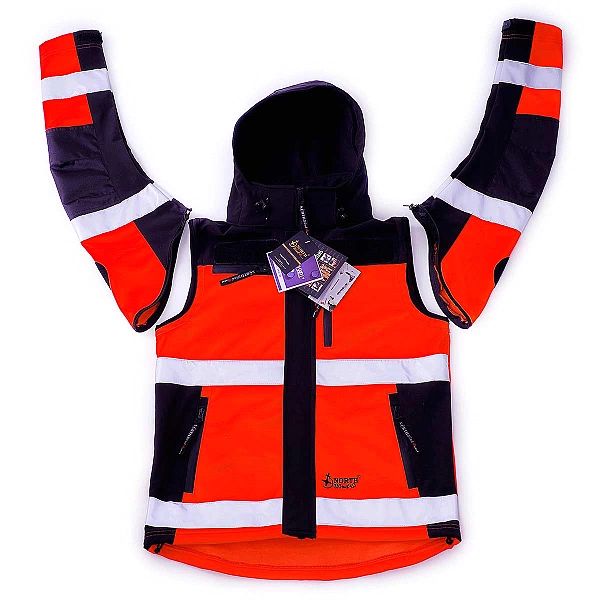 Kurtka ratownicza Softshell PRM FLUO North-Wind z kompletem emblematów