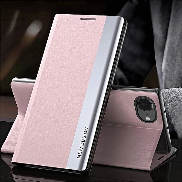 Etui Sleep Case Pro na iPhone 16e z klapką i podstawką - różowe