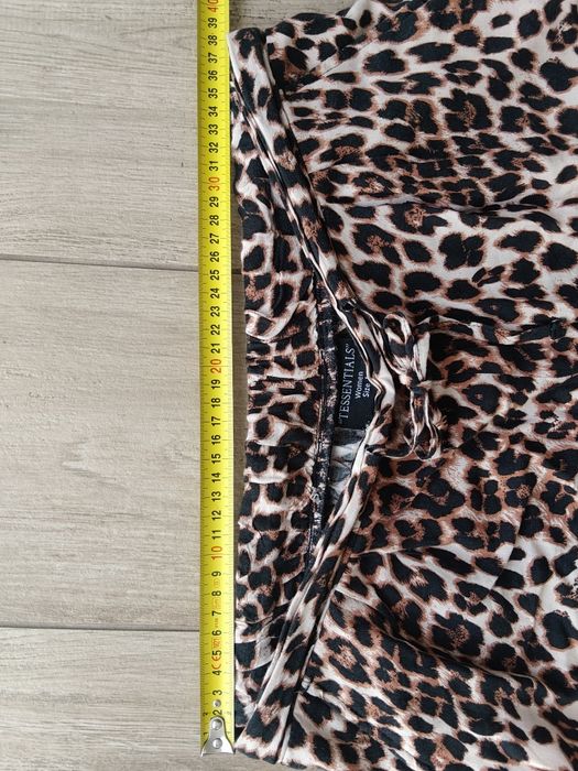 Luźne spodnie panterka leopard wiskoza