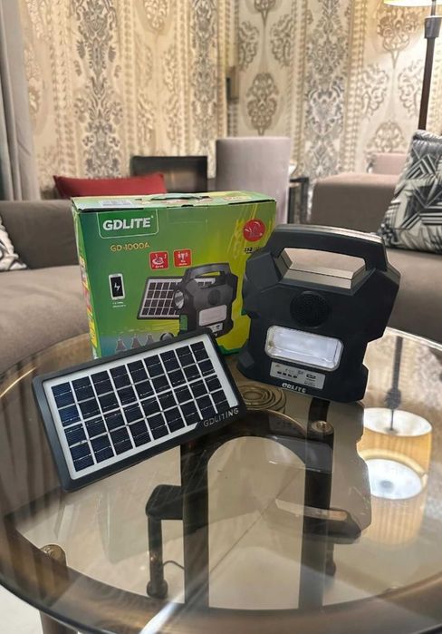 Ліхтар ручний сонячна батарея bluetooth fm 4 лампи