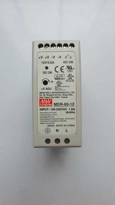 MDR-60-12 Блок живлення  MEAN WELL 60 Вт, 12 В, 5 А AC/DC