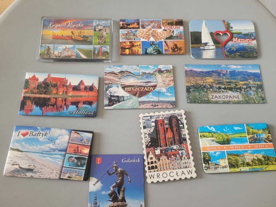 Zestaw magnesów na lodówkę nr 3 Polska 10 sztuk