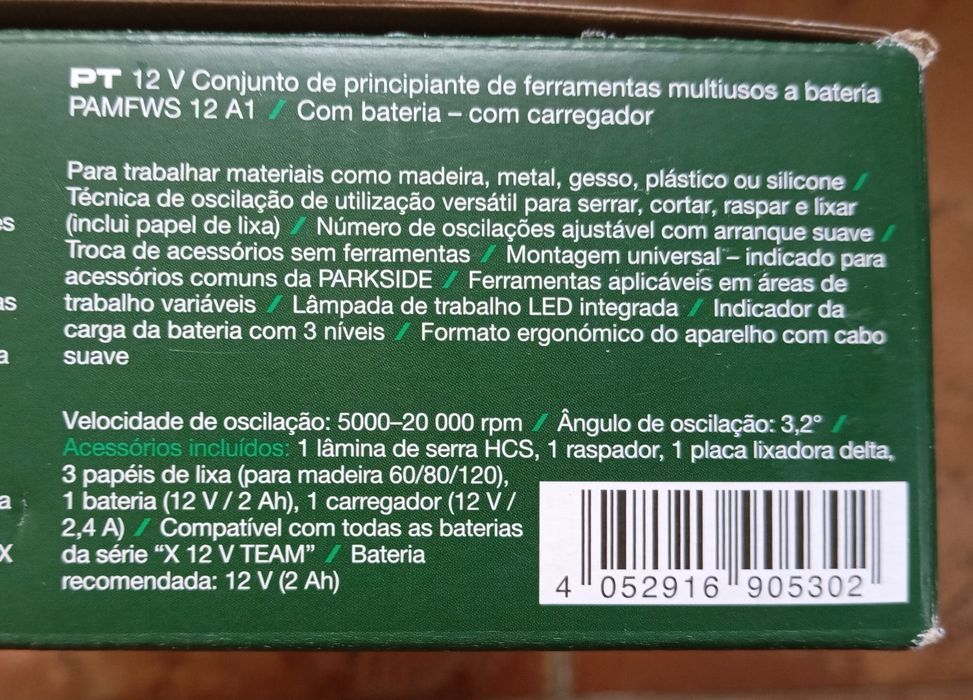 Máquina multifunções com bateria Parkside 12V