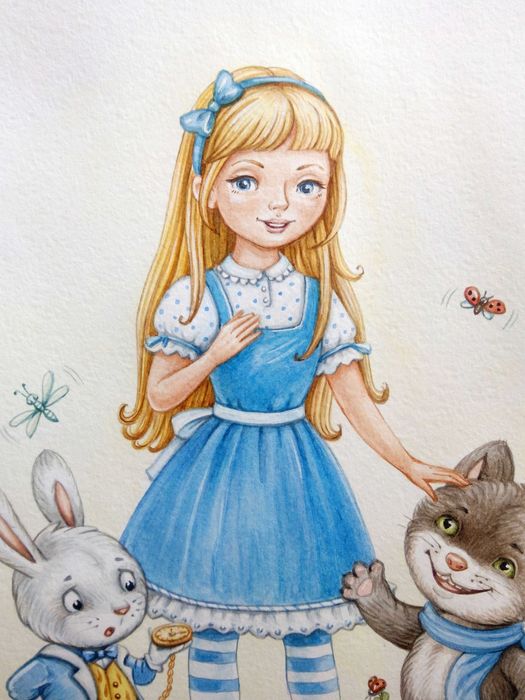 Картина акварельная "Алиса" 30х40см