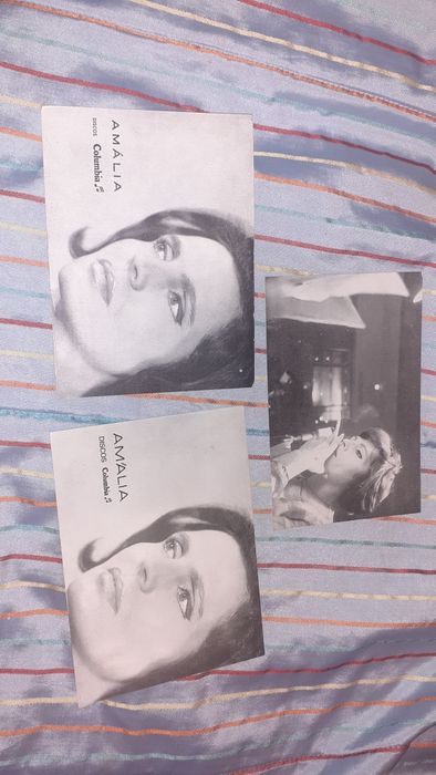 Amália Rodrigues 3 postais promocionais valentim carvalho