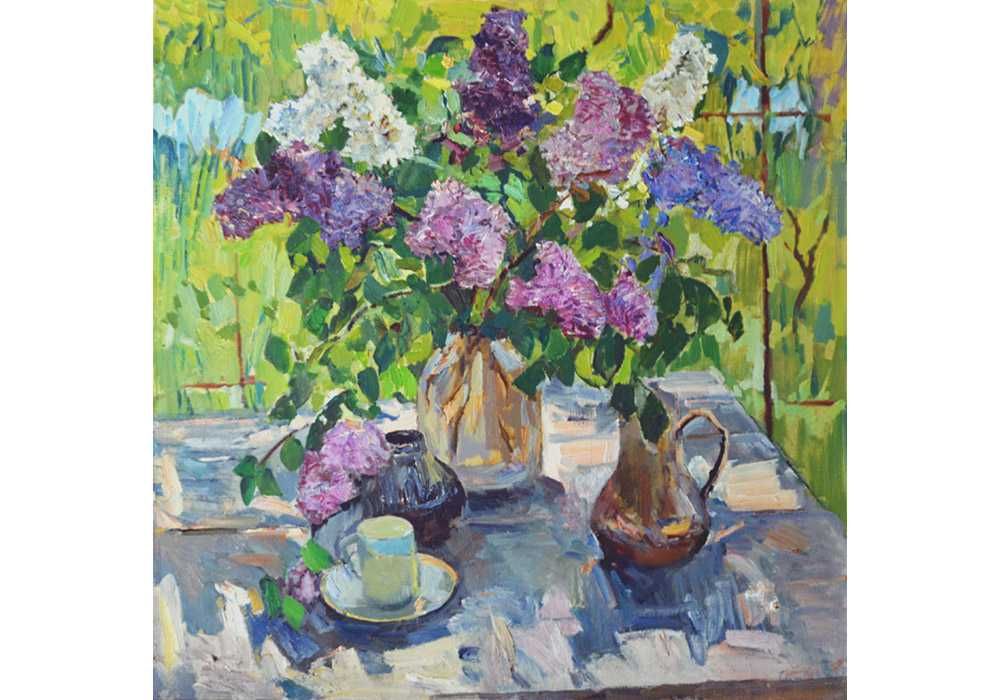 Кокин Михаил Александрович (1921–2009) Цветы сирень х/м 80*80 см