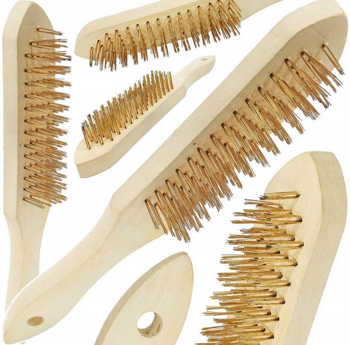 Szczotka drewniana ręczna stalowa do czyszczenia metalu  DREWNA