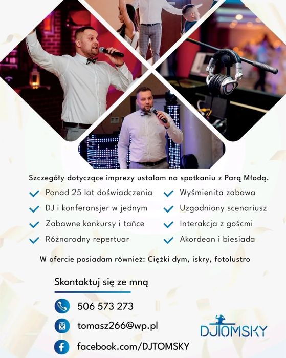 Dj Tomsky wodzirej / prezenter / wokalista/dj  imprezy 2026/2027