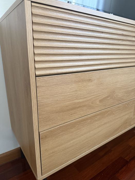 Cómoda de quarto NOVA - 6 gavetas cor madeira natural - klast home - 120x78