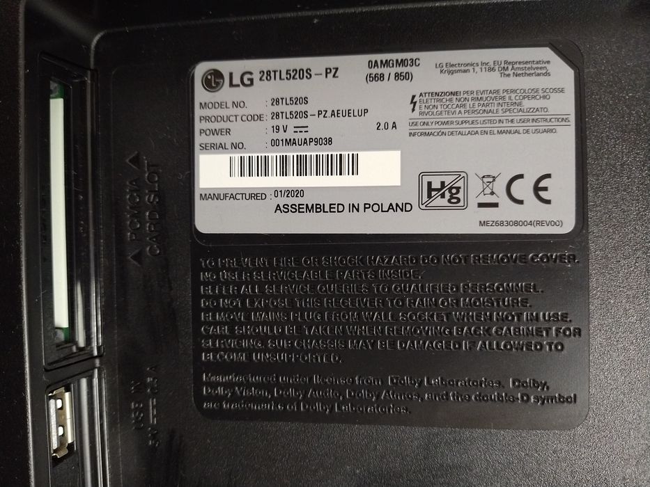 Alimentação carregador LG TV casa quarto apartamento vivenda