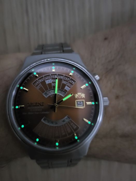 Zegarek Orient Multi-Year Calendar tarcza brąz