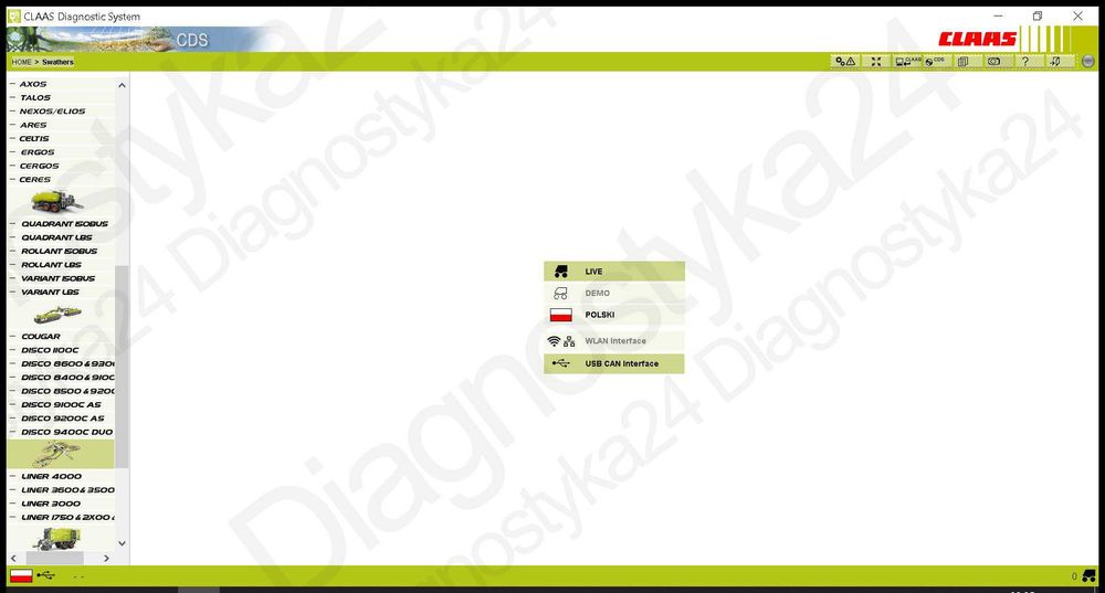 ZESTAW DIAGNOSTYCZNY Claas CAN USB Ciągniki Rolnicze Kombajny Full PL