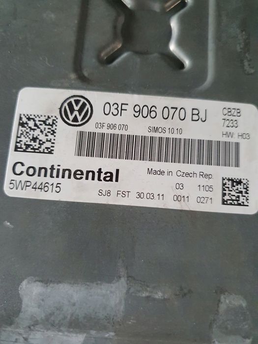 volkswagen golf vi 1.2 tsi komputer sterownik silnika 03f906070bj 5wp44615