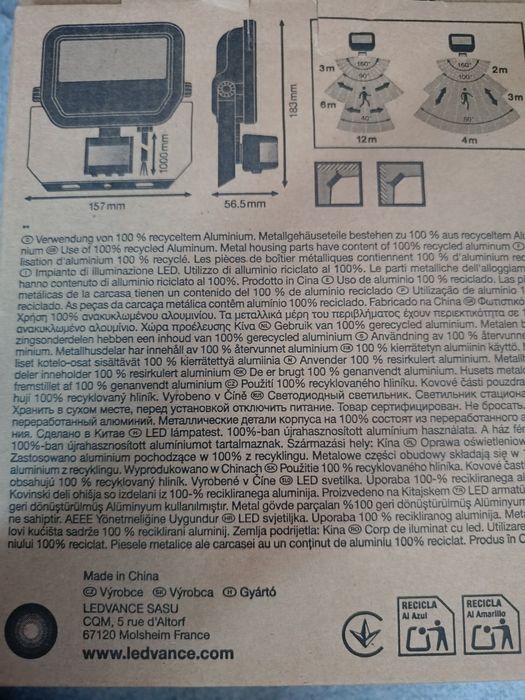 Naświetlacz ledvance 17 w czujnik ruchu