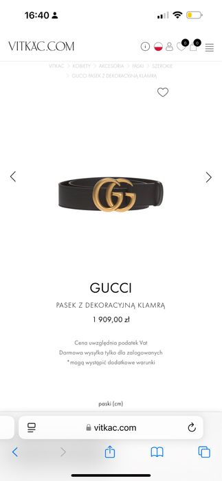 Czarny skórzany Pasek Gucci