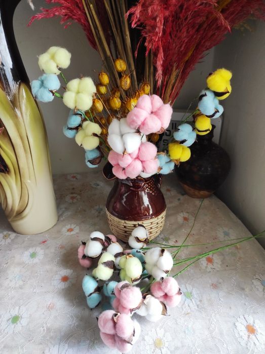 Бавовна  Натуральна  Лотос Рускус Сухоцвіти  Сухоцветы