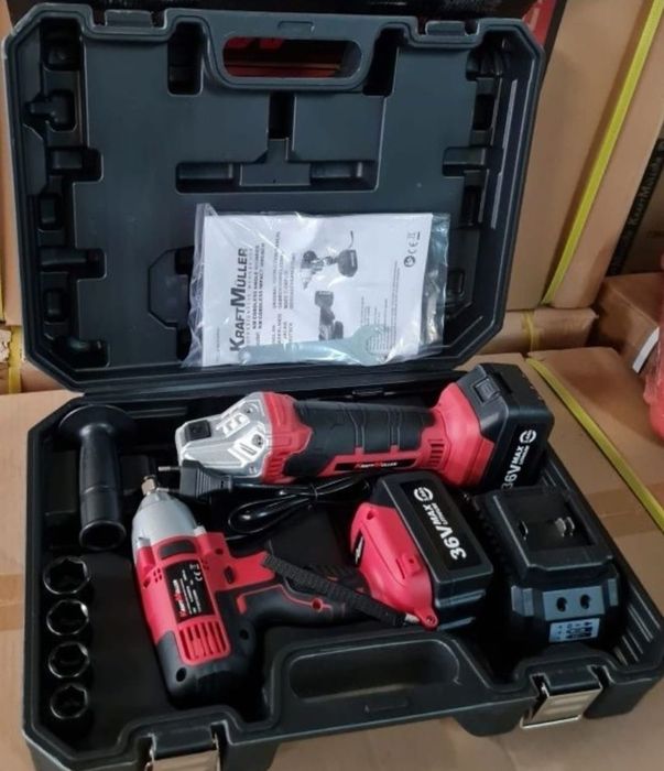 Conjunto de rebarbadora e pestola de impacto com baterias LITHIUM