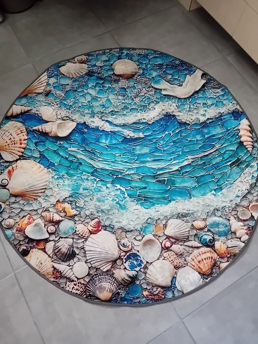 Dywan antypoślizgowy okrągły 90 cm Nowy
