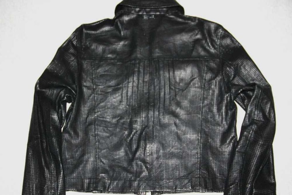 Riani Perforated Leather Short Zip Jacket Kurtka Skórzana Damska
