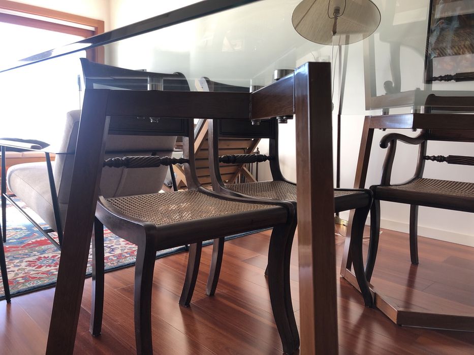 Mesa jantar em vidro