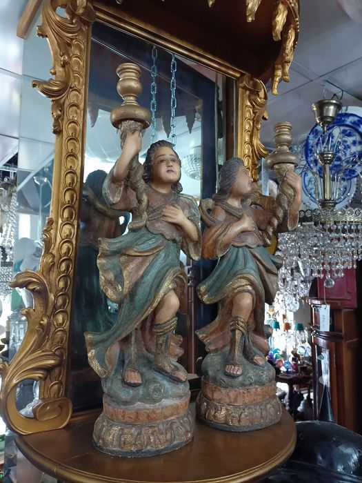 Par Serafins Madeira Policromada Séc XIX