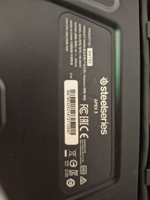 Klawiatura steelseries Apex 3 numpad