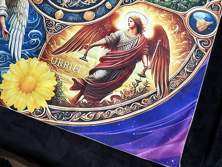 Pano Esoterico em veludo Dos Arcanjos p/ mesa ou altar