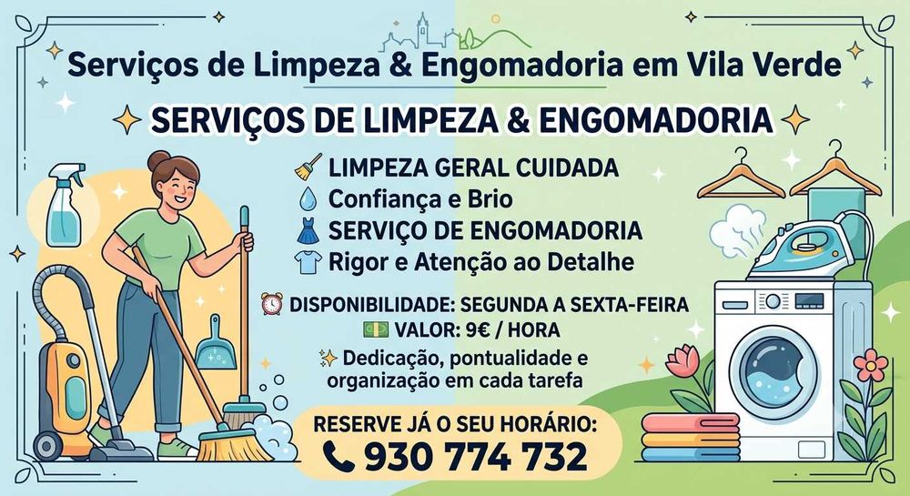 Limpezas em vila verde e arredores