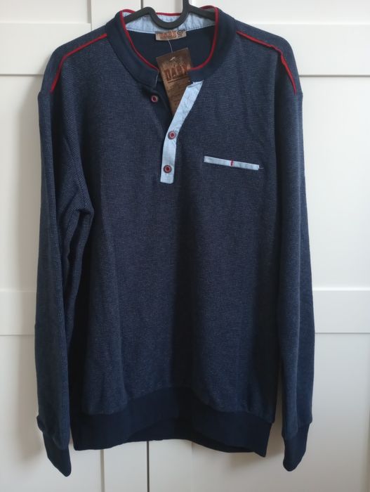 Nowy męski granatowy sweter M